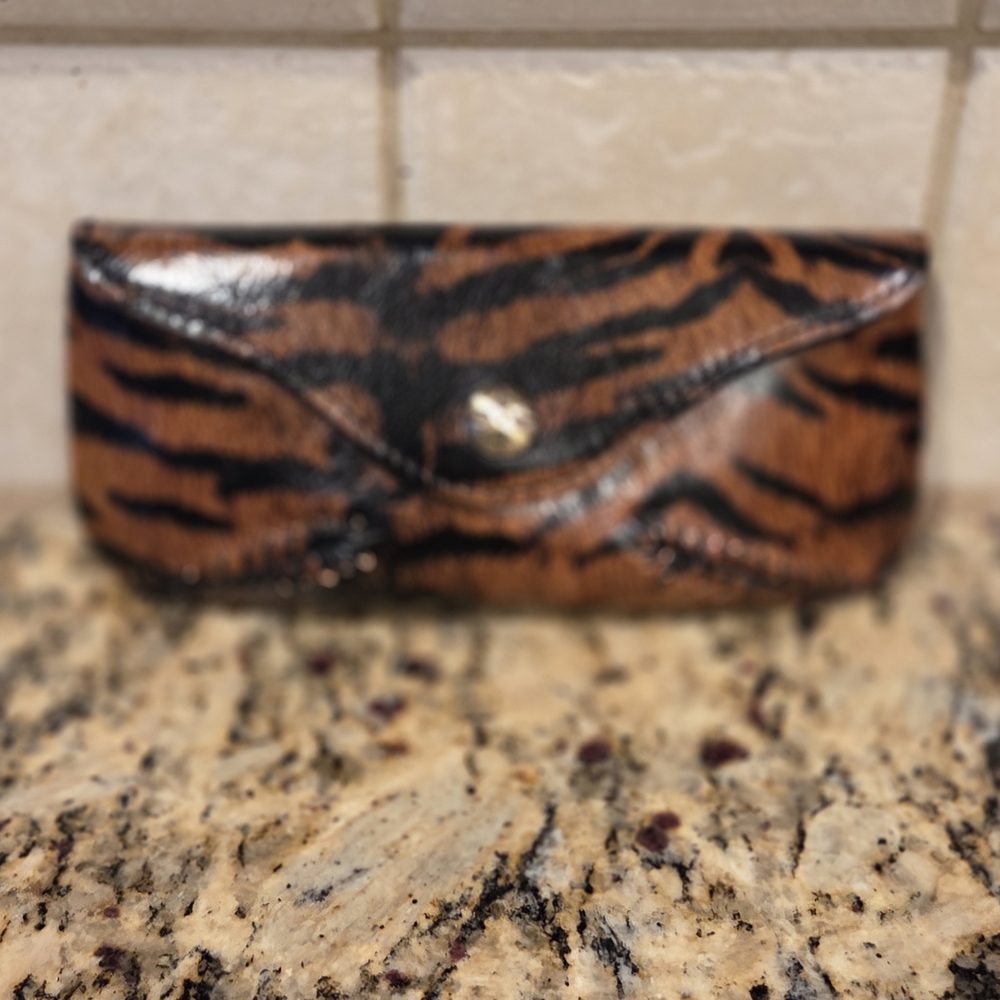 Patricia Nash Brown and Black Leather Sunglasses Case